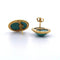 Boucles d'oreilles Boucles d’oreilles vintage - Turquoise cabochon en or jaune 18 ct 58 Facettes
