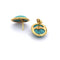 Boucles d'oreilles Boucles d’oreilles vintage - Turquoise cabochon en or jaune 18 ct 58 Facettes