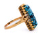 Bague 55 Bague vintage en or jaune 18 ct avec turquoise et diamants 58 Facettes AN469 '(0259)
