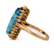 Bague 55 Bague vintage en or jaune 18 ct avec turquoise et diamants 58 Facettes AN469 '(0259)