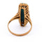 Bague 55 Bague vintage en or jaune 18 ct avec turquoise et diamants 58 Facettes AN469 '(0259)