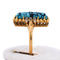 Bague 55 Bague vintage en or jaune 18 ct avec turquoise et diamants 58 Facettes AN469 '(0259)