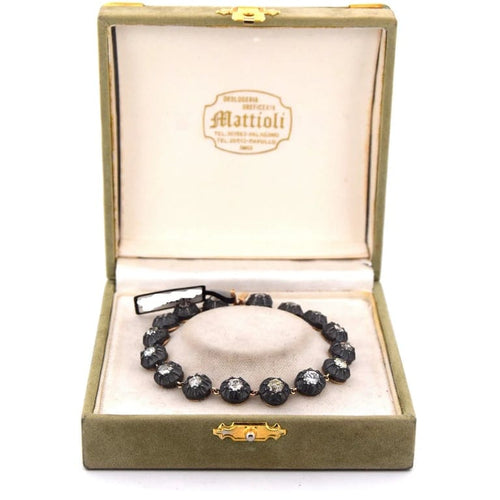 Bracelet Bracelet victorien ancien en or rose 14 ct, argent et diamants 58 Facettes