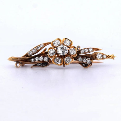 Broche Broche ancienne en or jaune 18 carats sertie de diamants 58 Facettes SP34