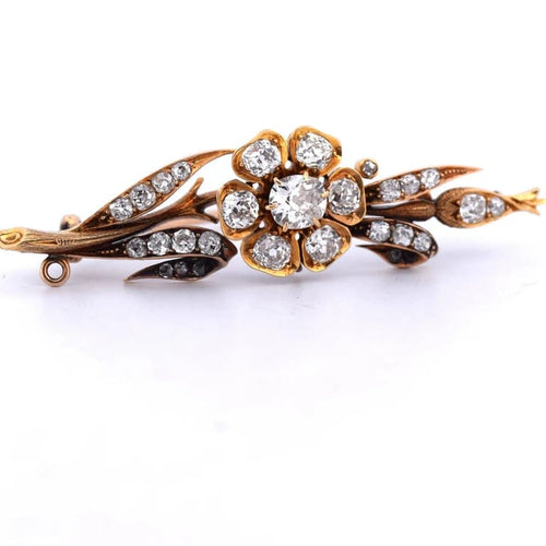 Broche Broche ancienne en or jaune 18 carats sertie de diamants 58 Facettes SP34