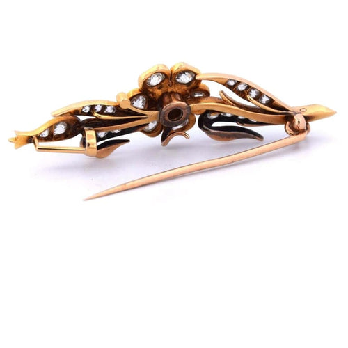 Broche Broche ancienne en or jaune 18 carats sertie de diamants 58 Facettes SP34