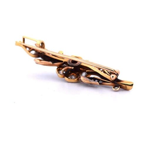 Broche Broche ancienne en or jaune 18 carats sertie de diamants 58 Facettes SP34