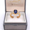 Bague 56 Bague vintage en or jaune 18 carats avec saphir et diamants 58 Facettes
