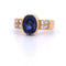 Bague 56 Bague vintage en or jaune 18 carats avec saphir et diamants 58 Facettes