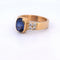 Bague 56 Bague vintage en or jaune 18 carats avec saphir et diamants 58 Facettes