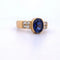 Bague 56 Bague vintage en or jaune 18 carats avec saphir et diamants 58 Facettes