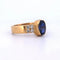 Bague 56 Bague vintage en or jaune 18 carats avec saphir et diamants 58 Facettes