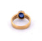 Bague 56 Bague vintage en or jaune 18 carats avec saphir et diamants 58 Facettes