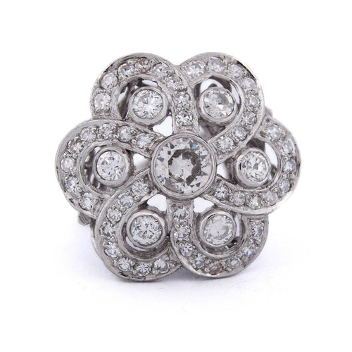 Bague 52 Art déco - Bague en platine et diamants 58 Facettes AN546 - P11 (06719)