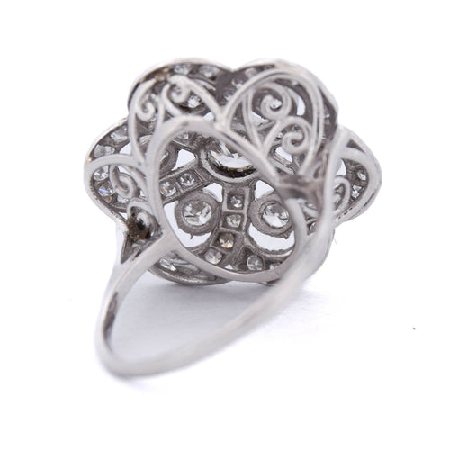 Bague 52 Art déco - Bague en platine et diamants 58 Facettes AN546 - P11 (06719)