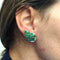 Boucles d'oreilles Boucles d'oreilles en platine avec émeraudes et diamants 58 Facettes