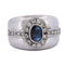 Bague 58 Bague vintage en or blanc 18 carats avec saphir et diamants 58 Facettes AN498 '(00419)
