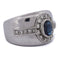 Bague 58 Bague vintage en or blanc 18 carats avec saphir et diamants 58 Facettes AN498 '(00419)