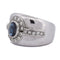 Bague 58 Bague vintage en or blanc 18 carats avec saphir et diamants 58 Facettes AN498 '(00419)