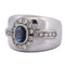 Bague 58 Bague vintage en or blanc 18 carats avec saphir et diamants 58 Facettes AN498 '(00419)