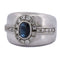 Bague 58 Bague vintage en or blanc 18 carats avec saphir et diamants 58 Facettes AN498 '(00419)