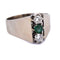 Bague 57 Bague vintage en or blanc 18 carats avec émeraude et diamants 58 Facettes AN497 '(0569)
