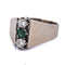 Bague 57 Bague vintage en or blanc 18 carats avec émeraude et diamants 58 Facettes AN497 '(0569)
