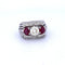 Bague 54 Bague vintage en or blanc 18 carats avec diamants et rubis 58 Facettes