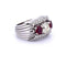 Bague 54 Bague vintage en or blanc 18 carats avec diamants et rubis 58 Facettes