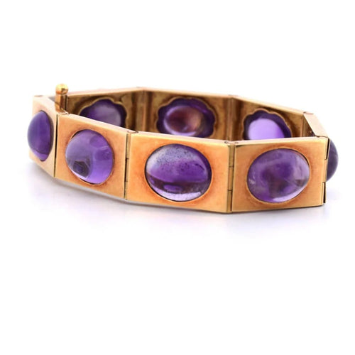 Bracelet Bracelet vintage en or jaune 18 carats avec améthystes 58 Facettes BR102