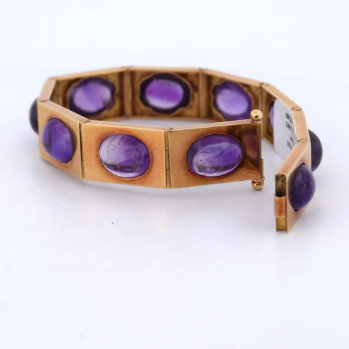 Bracelet Bracelet vintage en or jaune 18 carats avec améthystes 58 Facettes BR102