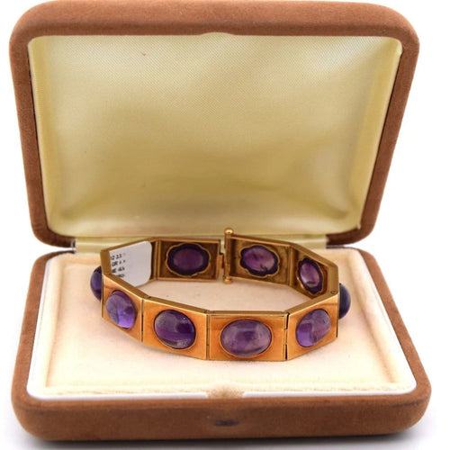 Bracelet Bracelet vintage en or jaune 18 carats avec améthystes 58 Facettes BR102