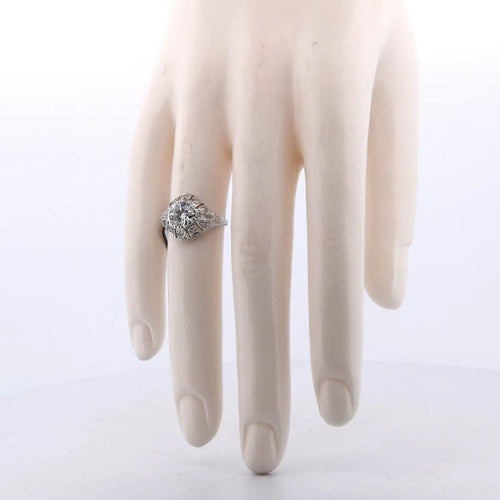Bague 48 Bague Art déco en platine et diamants, diamant central 1,30 ct 58 Facettes