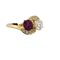 Bague 55 Bague vintage en or jaune 18 carats avec rubis et diamants 58 Facettes