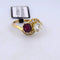 Bague 55 Bague vintage en or jaune 18 carats avec rubis et diamants 58 Facettes