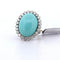 Bague 54 Bague vintage en or blanc 18 carats avec turquoise cabochon et diamants 58 Facettes AN503
