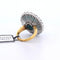 Bague 54 Bague vintage en or blanc 18 carats avec turquoise cabochon et diamants 58 Facettes AN503