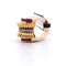 Bague 53 Bague vintage en or jaune 18 ct avec rubis carrés et diamants 58 Facettes