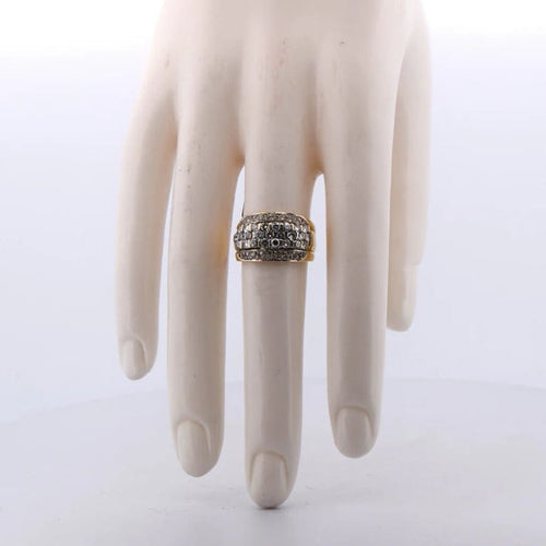 Bague 53 Bague vintage en or jaune 18 carats avec diamants 1,00 ct 58 Facettes