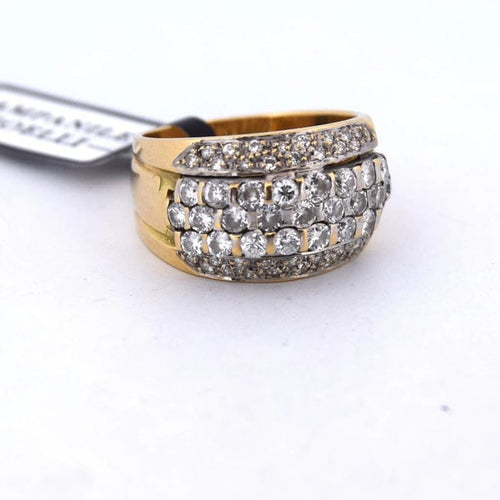 Bague 53 Bague vintage en or jaune 18 carats avec diamants 1,00 ct 58 Facettes