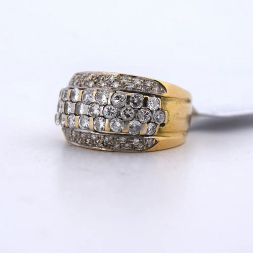 Bague 53 Bague vintage en or jaune 18 carats avec diamants 1,00 ct 58 Facettes