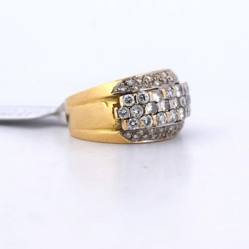 Bague 53 Bague vintage en or jaune 18 carats avec diamants 1,00 ct 58 Facettes