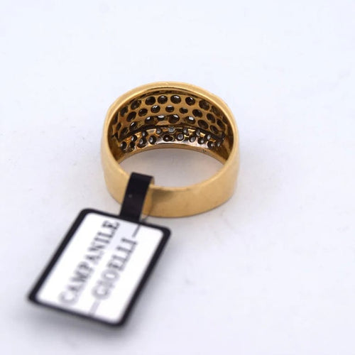 Bague 53 Bague vintage en or jaune 18 carats avec diamants 1,00 ct 58 Facettes