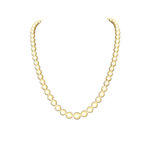 Collier Collier vintage de perles avec fermoir en or jaune 18 carats et diamants 58 Facettes