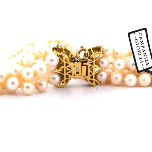 Collier Collier vintage - Collier de perles naturelles avec fermoir en or jaune 18 carats 58 Facettes