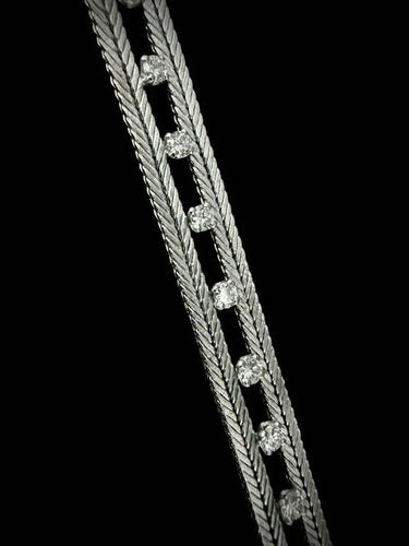Bracelet Bracelet en or blanc 18 carats serti de diamants brillants 3 ct 58 Facettes