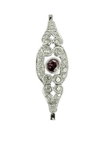 Bracelet Bracelet en or blanc 18 carats avec rubis et diamants taille brillant 58 Facettes