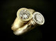 Bague 52 Bague en or blanc et jaune 18 carats sertie de deux diamants 58 Facettes
