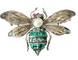 Broche Broche abeille XIXe en argent sur or jaune 18 carats, diamants 58 Facettes