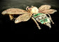 Broche Broche abeille XIXe en argent sur or jaune 18 carats, diamants 58 Facettes